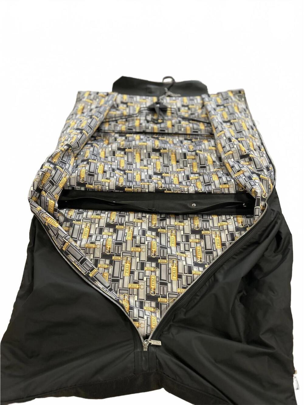 ZILLI Black Travel Garment Bag with Stylish Interior